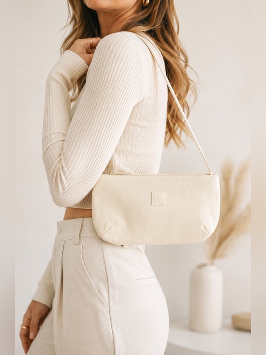 antonio designs Handbags - Vintage Antonio Designs Cream Shoulder Bag Y2K Minimalist Crossbody Purse